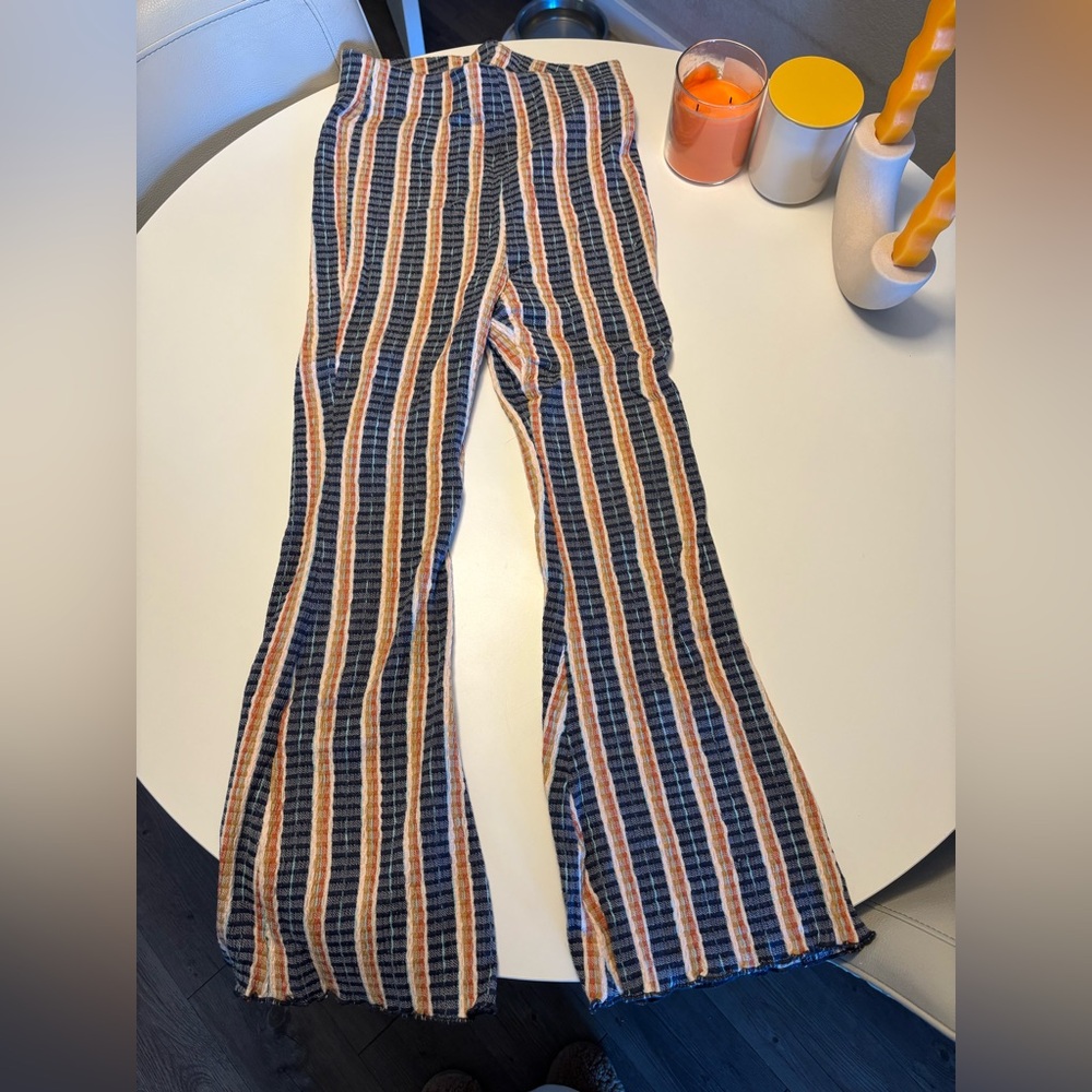 FREE PEOPLE textured ankle length pants